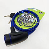 Замок велосипедний KIHUU LOCK 187, 10*65 тросовий, 2 ключі. Колір: синій IX-50, фото 3