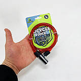 Замок велосипедний 185, 12*65 тросовий, 2 ключі. Колір: червоний MD-89, фото 4