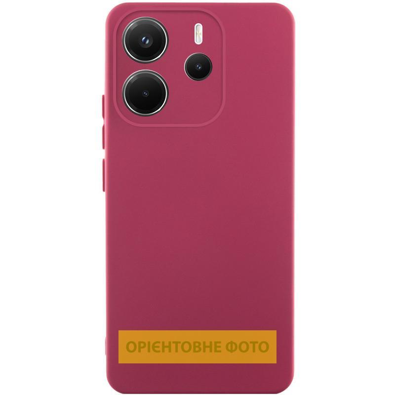 Чохол Silicone Cover Lakshmi Full Camera (AA) для Xiaomi Poco M7 Pro 5G | Мікрофібра Бордовий / Marsala, фото 1