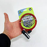 Замок велосипедний KIHUU LOCK 185, 10*65 тросовий, 2 ключі. Колір: червоний JH-88, фото 2