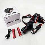 Налобний ліхтар для сантехніка, Налобний ліхтар з лінзою акумуляторний для риболовлі VC-18, фото 7