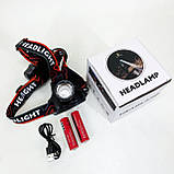 Налобний ліхтар для сантехніка, Налобний ліхтар з лінзою акумуляторний для риболовлі VC-18, фото 5