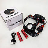 Налобний ліхтар для сантехніка, Налобний ліхтар з лінзою акумуляторний для риболовлі VC-18, фото 2