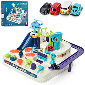 Дитячий ігровий набір "Трек" Bambi T802A 4 машинки, вертоліт, рухомі деталі, Toyman