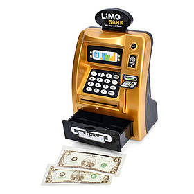 Електронна скарбничка-банкомат Limo toy M 4550-2 I UA(Gold) світлові та звукові ефекти, Toyman