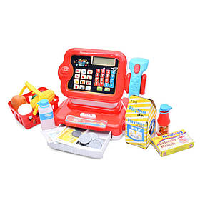 Дитячий ігровий касовий апарат Bambi 6178F калькулятор, сканер, звук, світло, кошик, Toyman