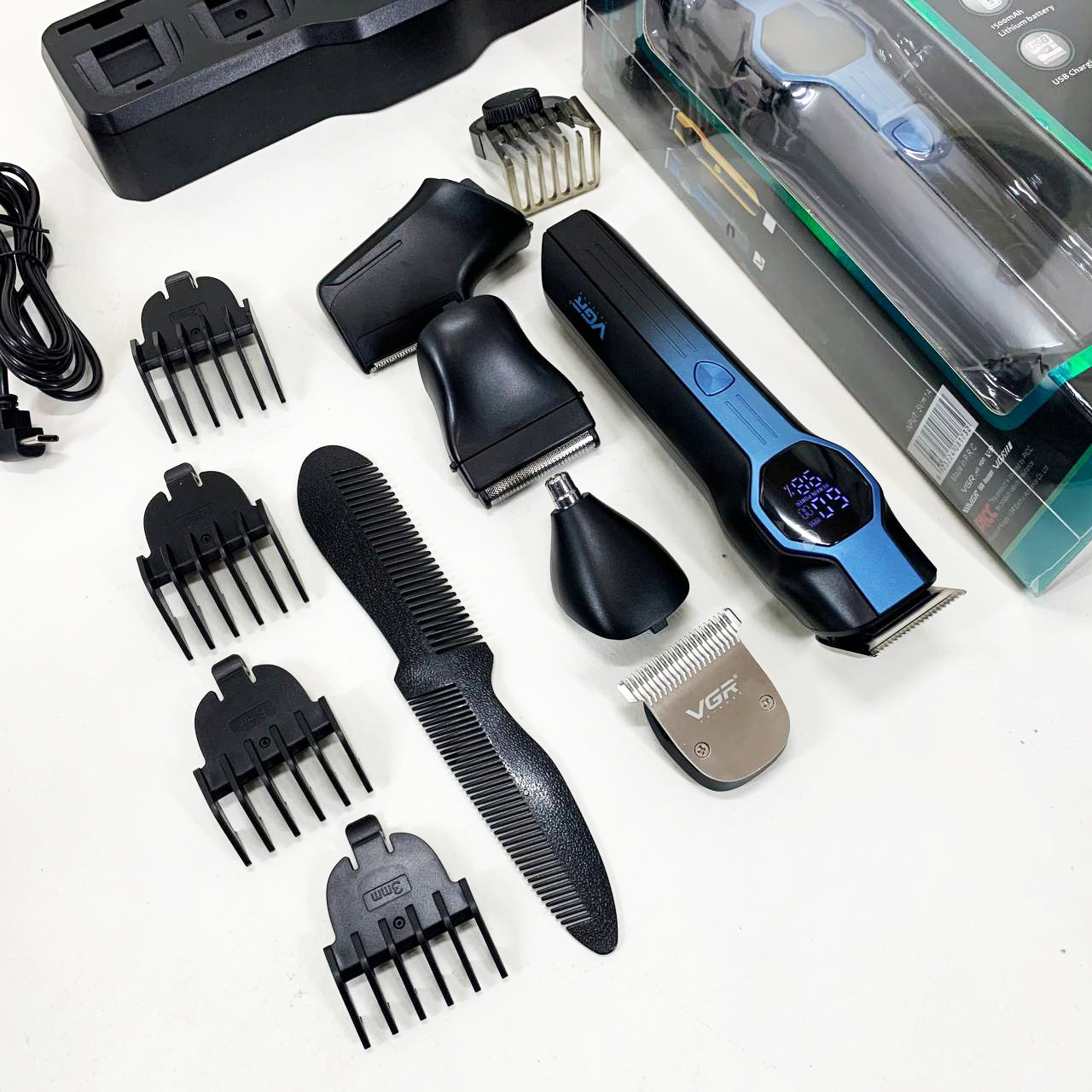 Машинка для стрижки волосся електрична VGR V-173 13 в 1, Універсальний тример для чоловіків IV-13