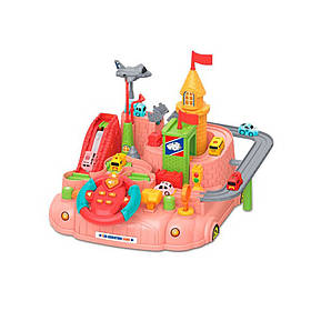 Дитячий ігровий набір "Гараж" BambiA333-330F(Pink) кермо, машинки, літак, Toyman