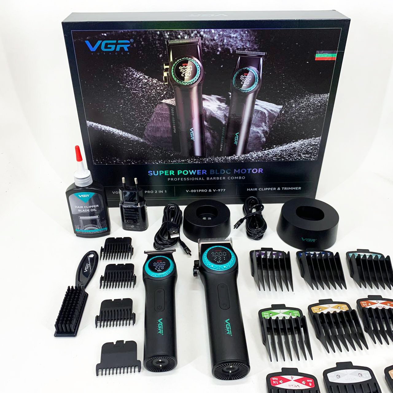 Універсальний тример для стрижки та гоління VGR 2 в 1 V-001 V-977 BLACK, Машинка для стрижки хороша HT-70