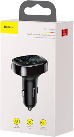 FM-трансмітер Baseus S-09 Overseas Edition 2xUSB Car FM Transmitter Cluster Black, фото 2