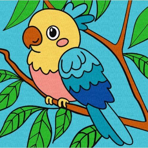 Картина за номерами "Яскрава папужка" 25х25 см [tsi279008-TSI], фото 1