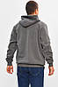 Кофта чоловіча однотонна на флісі сірого кольору 207145P, фото 3