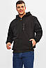 Кофта чоловіча однотонна на хутрі чорного кольору 207160P, фото 2