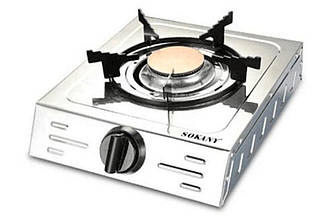 Плита газова настольна на 1 конфорку 280х330х70мм steel (07023)