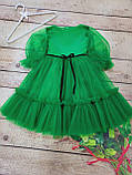 Зелена  сукня для дівчинки Нарядна Святкова (104-134р), фото 4