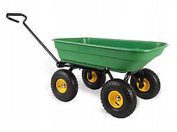 Візок тачка садова HR-870 200кг 75л універсальний самоскид 4-колісний для саду ферми R_2551