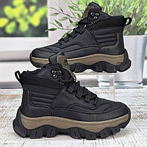 Черевики зимові для хлопчика EeBb чорні з коричневим на овчині 7004, фото 2