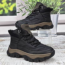 Черевики зимові для хлопчика EeBb чорні з коричневим на овчині 7004, фото 3