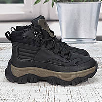 Черевики зимові для хлопчика EeBb чорні з коричневим на овчині 7004, фото 4