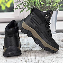 Черевики зимові для хлопчика EeBb чорні з коричневим на овчині 7004, фото 5