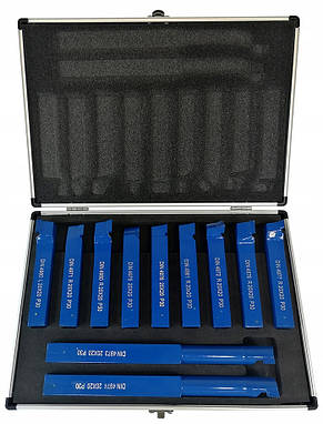 Набір токарних ножів 20х20 мм 11 шт в кейсі Silver S10885, фото 1