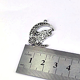 Кулон Слов'янський оберіг коловрат вовк із місяцем амулет талісман підвіска у вигляді вовка на місяці, фото 4