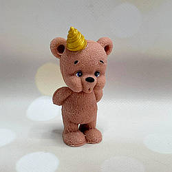 Шоколадна фігурка для торта Ведмедик, що задуває свічку