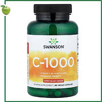 Витамин С-1000 с шиповником, 90 веганских капсул, Swanson, США