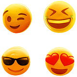 Набір кондитерських цукрових прикрас "Макаруни Смайлики" - (4 шт), фото 2