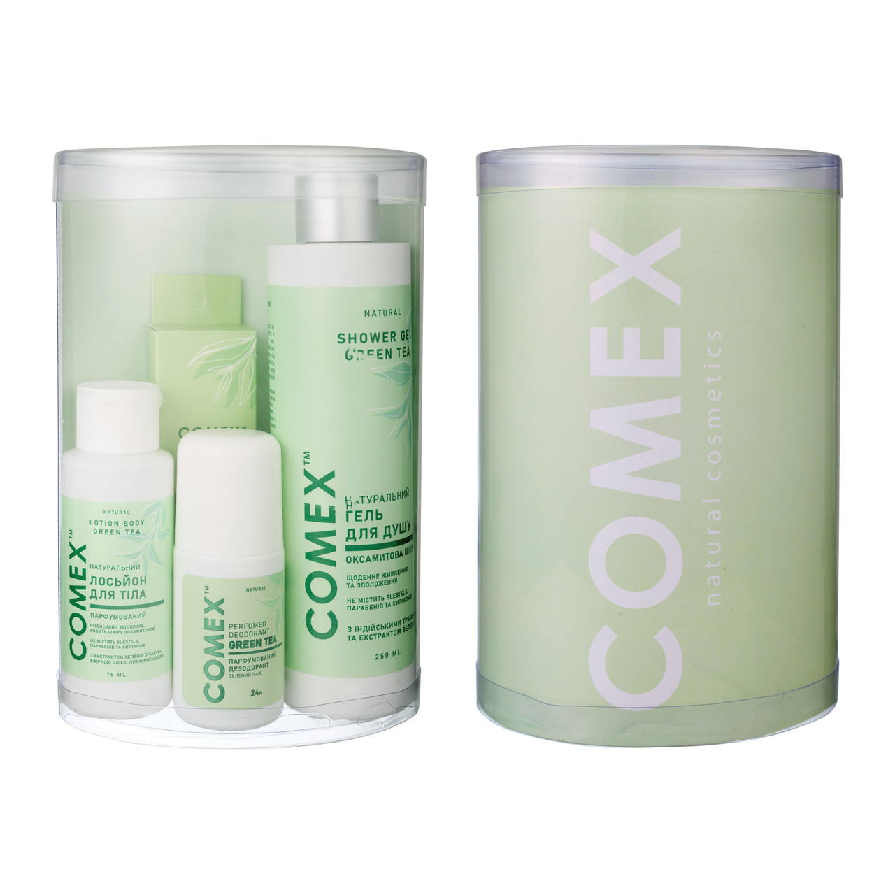 Подарунковий набір для тіла "Зелений чай" (гель для душу, дезодорант, парфуми, лосьйон для тіла),ТМ Comex 7.3