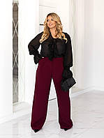 Жіночі штани палаццо, креп костюмка, розмір 50-52, 54-56, 58-60