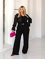 Жіночі штани палаццо, креп костюмка, розмір 50-52, 54-56, 58-60