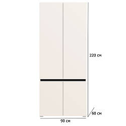 Шафа в спальню без дзеркала Лондон SZF4D 90 см кашемір та антрацит без ручок у стилі мінімалізм