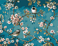 Раскраска по номерам Mariposa Синички на яблоне (MR-Q1083) 40 х 50 см