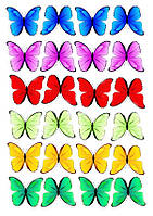 Вафельна картинка "Метелики на торт" /ВК-0075/ - А4