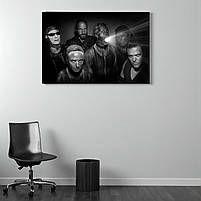 Картина Rammstein у чорному стилі – культова рок-група, сучасний настінний декор для фанатів Рамштайн Друк на полотні 60х40 см, фото 3