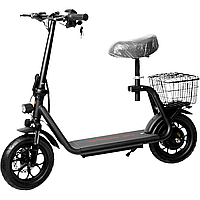 Електросамокат KUGOO Kirin C1+ Plus 1000W 18Ah з сидінням і посиленим кошиком | 12" колеса