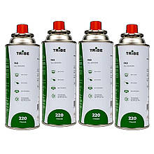 Комплект цангових картриджів Tribe 220гр 4 шт, балони газові штокові