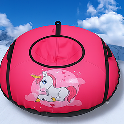 Тюбінг зимовий 100 см — санки “Плюшка” з ручками та мотузкою