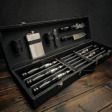 Набір шампурів "Блек-1" в дерев'яному кейсі