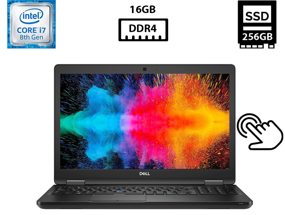 Ноутбук Dell Latitude 5590/15.6" IPS Touch 1920x1080/Core i7-8650U 1.90GHz/16GB DDR4/SSD 256GB/Intel UHD Graphics 620 Камера Б/В