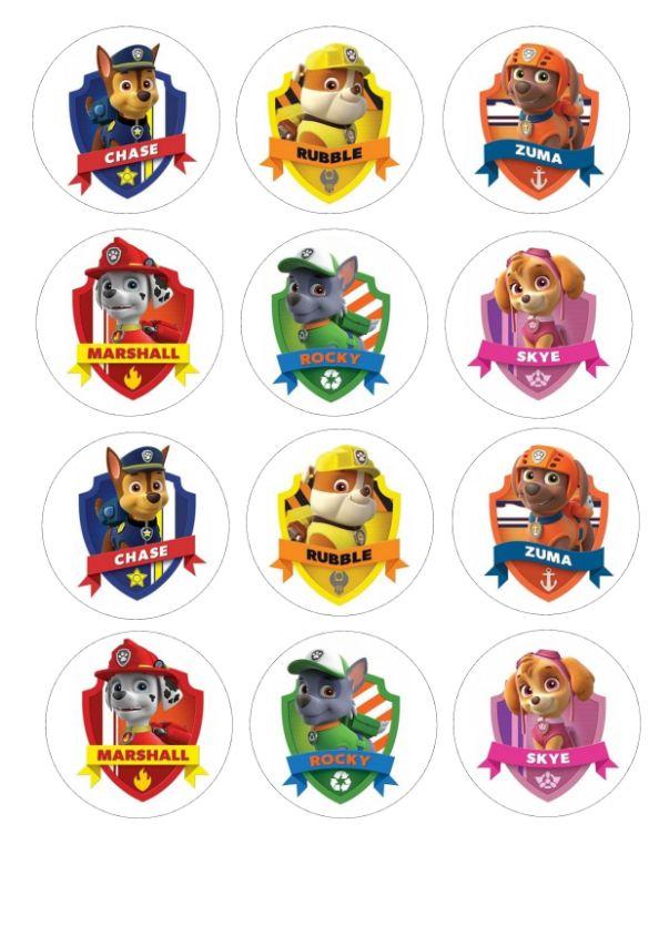 Вафельна картинка для капкейків "Paw patrol" /ВК-0081/ - А4, фото 1