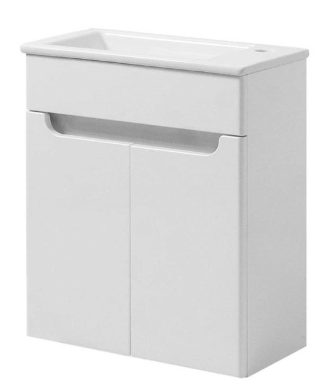 Тумба 50х25,5 см підвісна з умивальником , біла для ванної кімнати