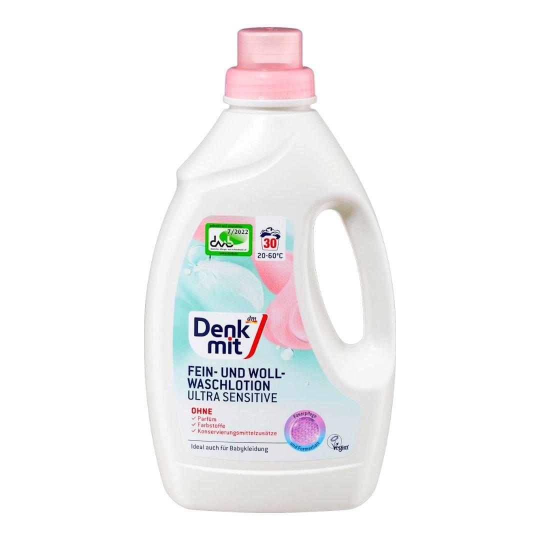 Гель для прання Denkmit Fein/Wolle Waschlotion Ultra Sensitive 1.5 л 30 прань, фото 1