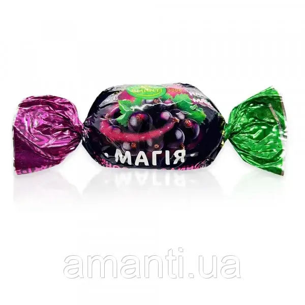 Цукерки Магія чорносмородинова в глазурі Amanti 1 кг, фото 1