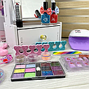Набір косметики для дівчаток 769-5 трюмо з шухлядкою, косметика, LED-лампа для манікюру, аксесуари, фото 3