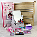 Набір косметики для дівчаток 769-5 трюмо з шухлядкою, косметика, LED-лампа для манікюру, аксесуари, фото 2