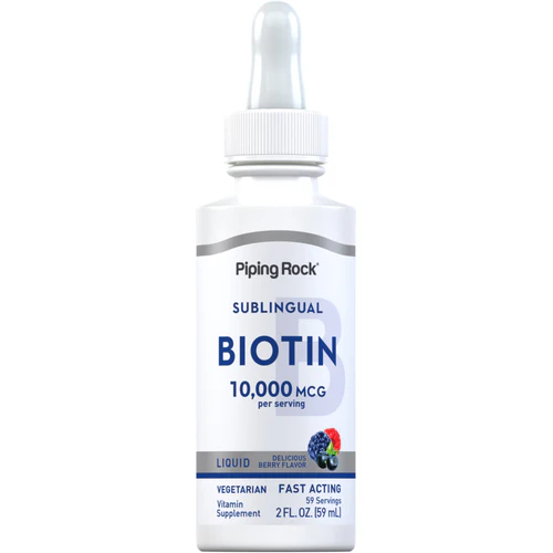 Біотин Piping Rock Biotin Liquid 10000 мкг 59 порций (ягідний смак)