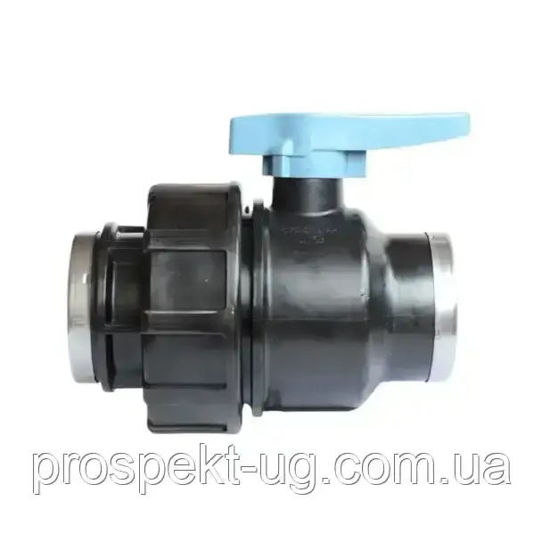 Кран Ду65 (2 1/2") різьба внутрішня-внутрішня ВР Unidelta ПНД, фото 1