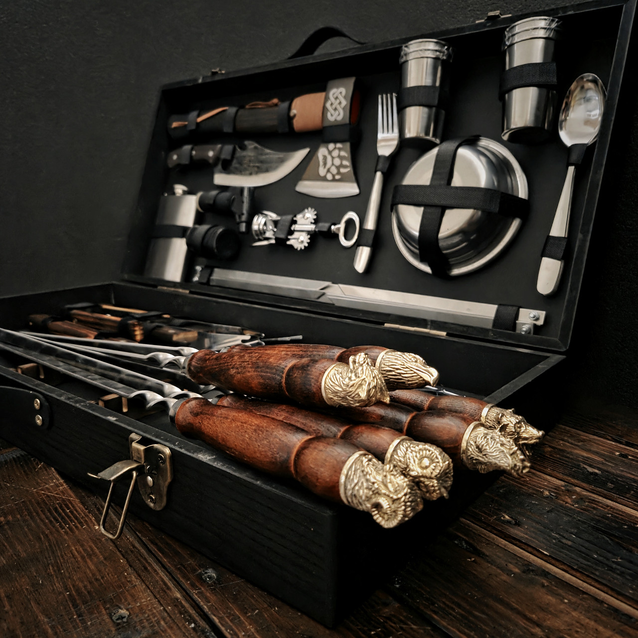 Набір шампурів у дерев'яному кейсі "Тріумф", фото 1